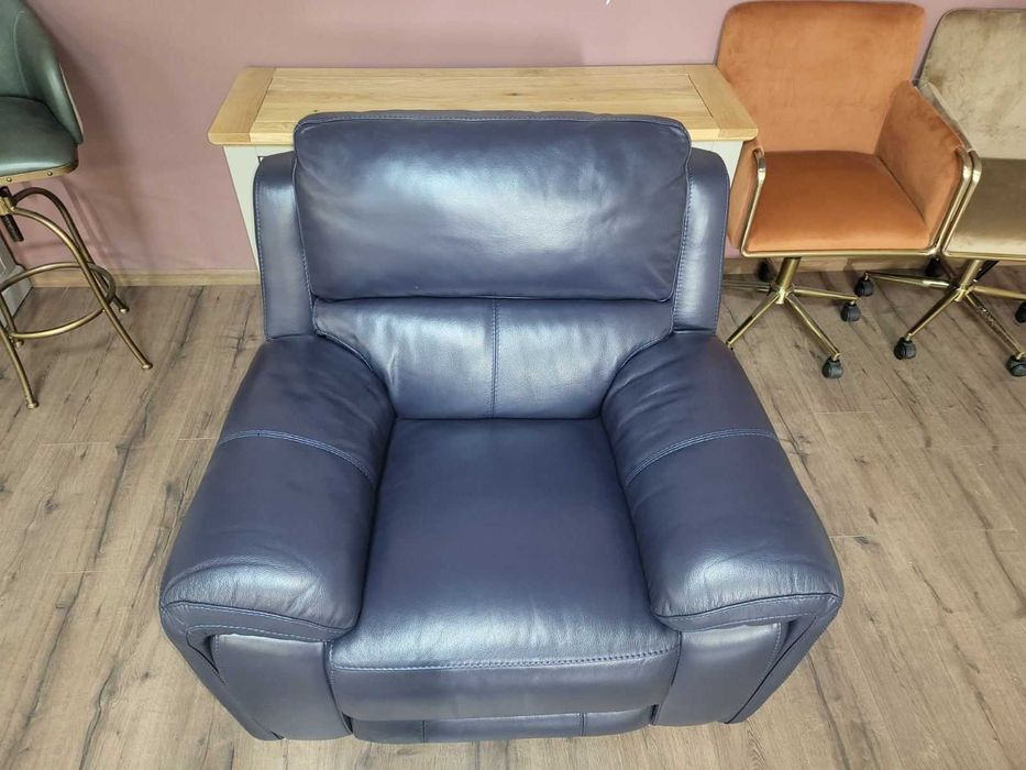 Син кожен фотойл