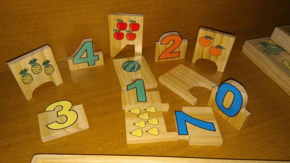 Големи дървени числа - пъзел / woodentoys.olx.bg