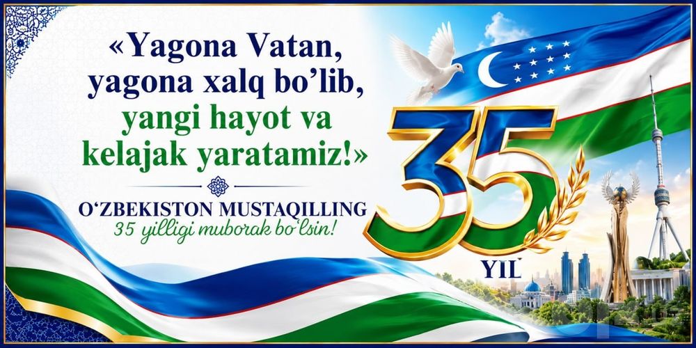 Reklama bannerlari 35 yil mustaqillik shior