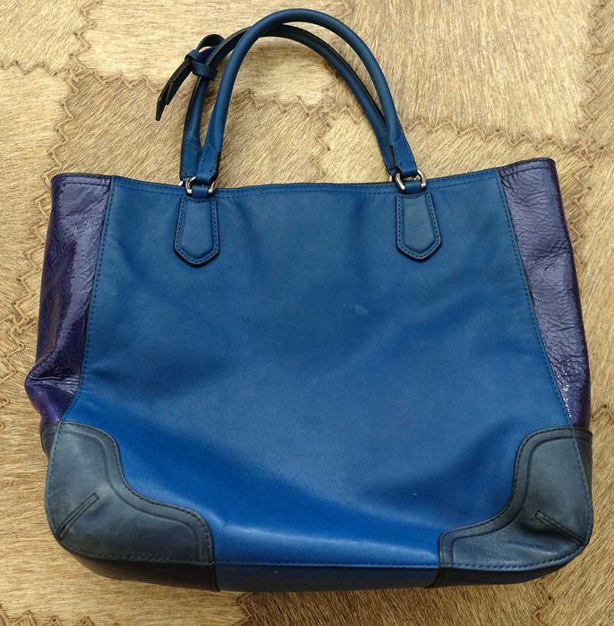 Сумка Coach Brilliant Blue Leather Large Tote Bag