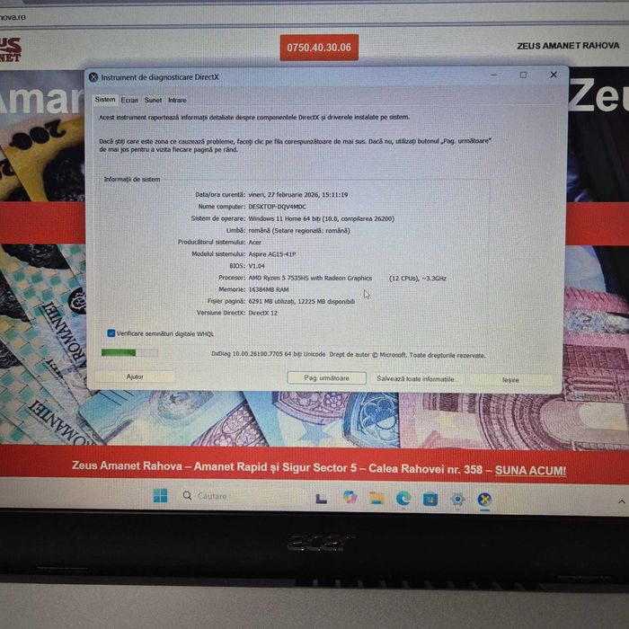 Laptop Acer Aspire Go15 Ryzen 5 gen 7 16gb ram 512gb Zeus Amanet 34679