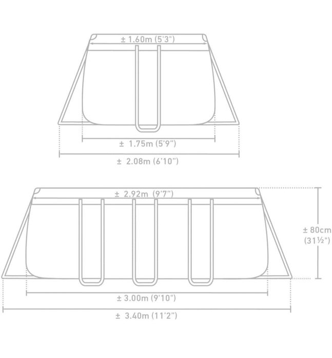 Vand piscina rectangulara INTEX 300 cm - aproape noua