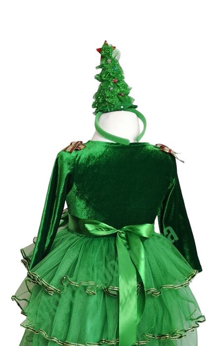 Rochiță brăduț craciun costum brăduț serbare 3,4,5,6,7 ani  made în Ro