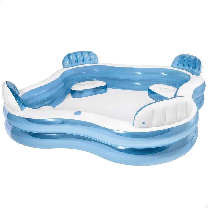 Топ цена! Надуваем семеен басейн Intex 56475NP 229x229x66 см с 4 седалки и облегалки!