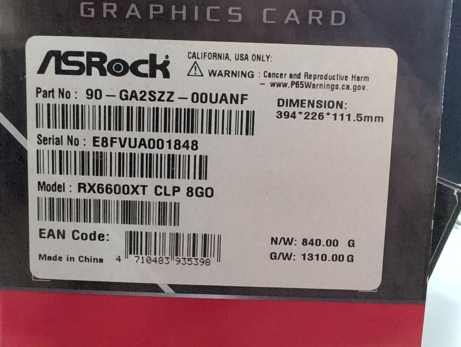 AMD Radeon RX 6600 XT 8GB DDR6 ASRock Challenger Pro