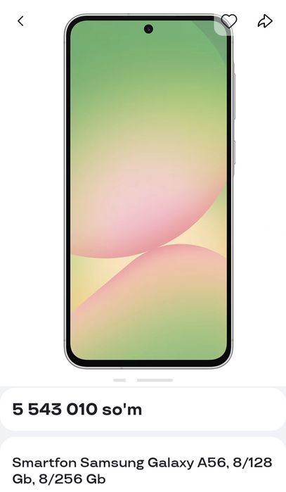 Samsung A56 256 gb 1.5 oy boʻldi