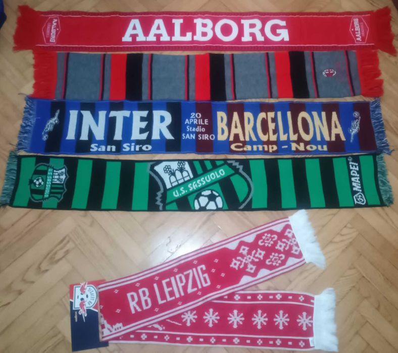 Футболни шалове на Байерн,Барселона,Интер,Рома,Малага,Комо,Лайпциг,ПСВ