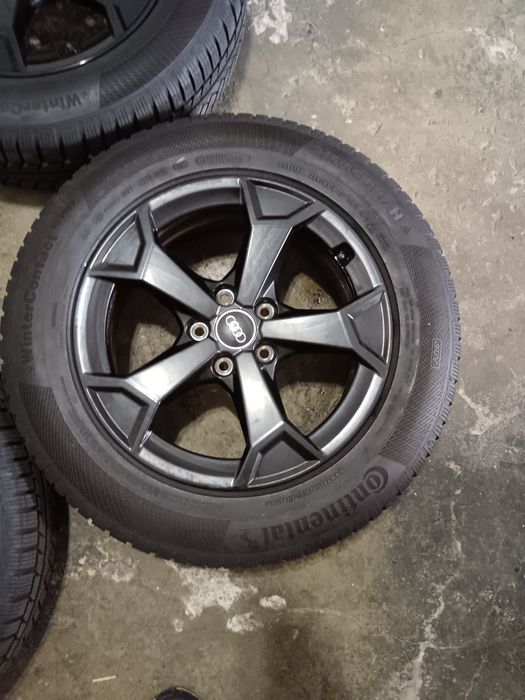 Set jante aliaj prindere 5x112 et 38 cu anvelope iarna 215/65/17 audi vw skoda Seat