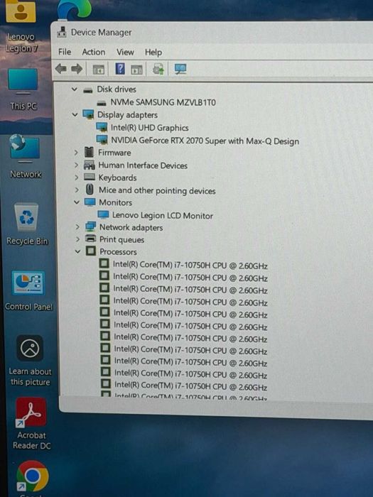 Lenovo Legion 7 i7-10750H/16GB RAM/1TB NVMe Samsung/RTX 2070 Super