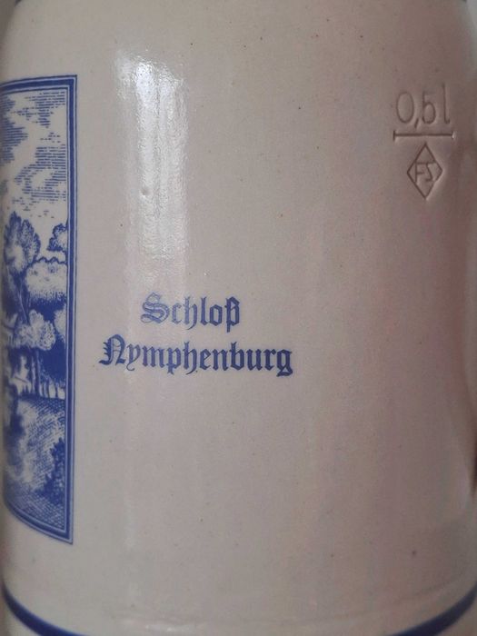 Старинна немска керамична халба Franz Stöber