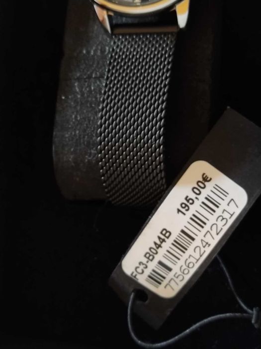 Isabella Ford Иноксов часовник черен с един диамант