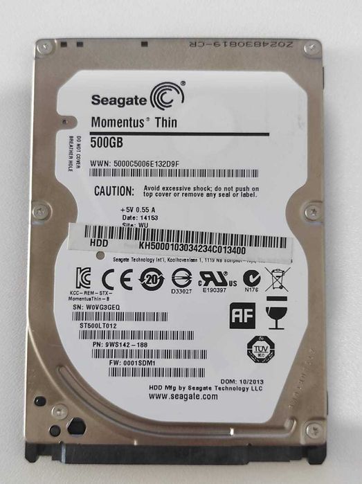 Жесткий диск для ноутбука Seagate Momentus Thin 500 Гб - 96 bad-сектор
