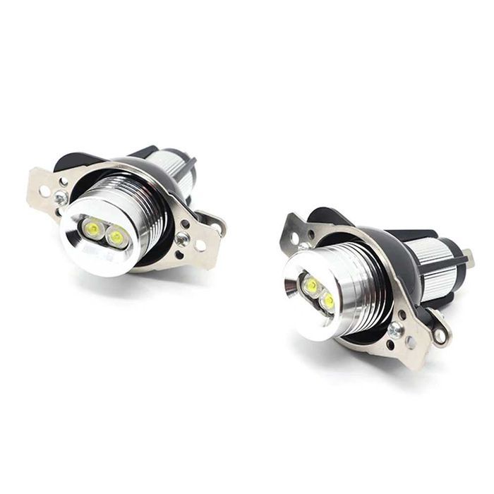 Set LED Canbus Angel Eyes lumina alba BMW Seria 3 E90 E91 LCI facelift