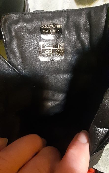 SHARI PADDED COMBAT Black Leather Milled