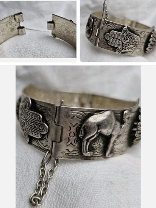 Brățară vintage Hamsa din metal