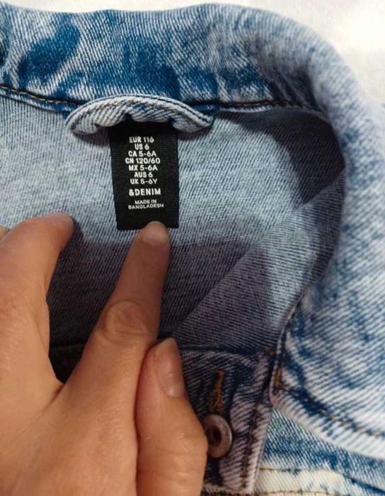 Geaca denim fete H&M, mar.110-116