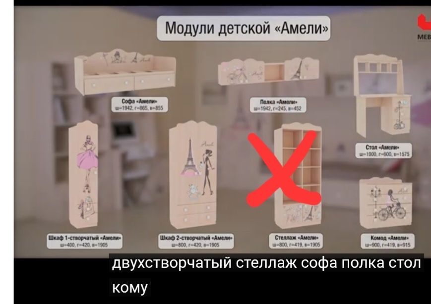 Детская мебель. АМЕЛИ.