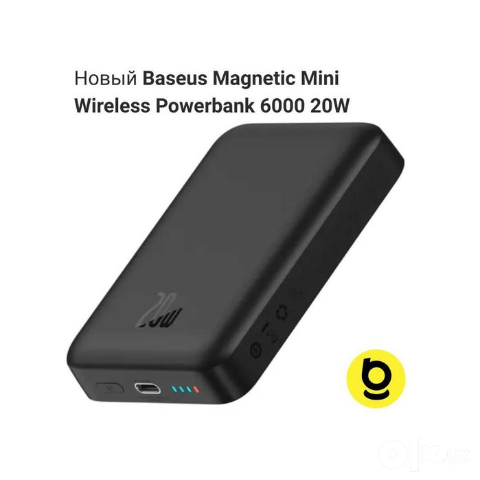 Baseus Magnetic Mini Wireless Fast Charge Power Bank 6000mAh 20W Black