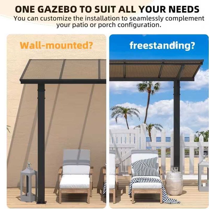 Навес за кола или вътрешен двор и тераса 3x3m