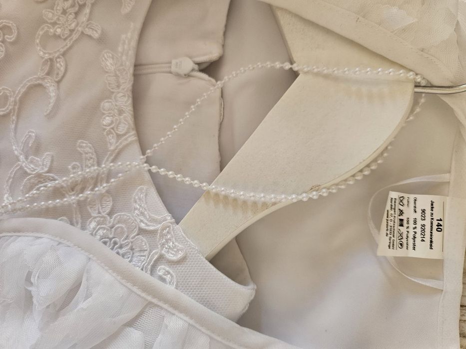 Ținută completă pentru Prima Împărtășanie, Mărimea 140-rochie, bolero