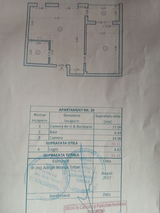 Apartament doua camere confort 1 , 51 mp