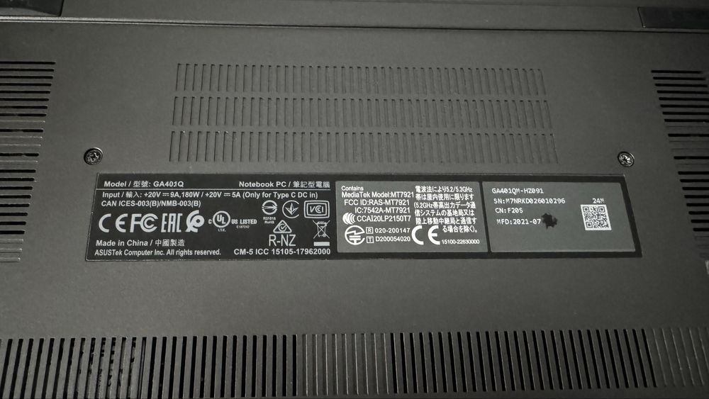 Laptop Asus Zephyrus G14 3060 16GB 512GB 144HZ 14inch Ryzen 9 5900HS
