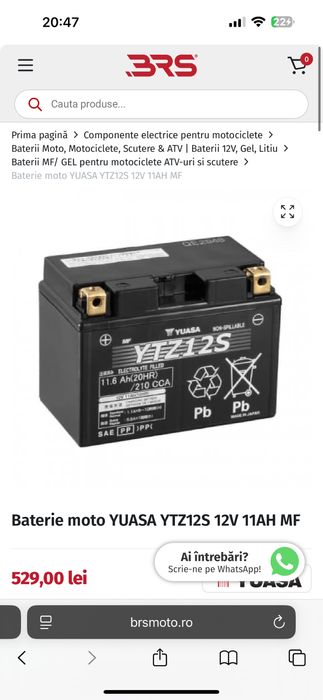 YTZ12S baterie 12v11ahh