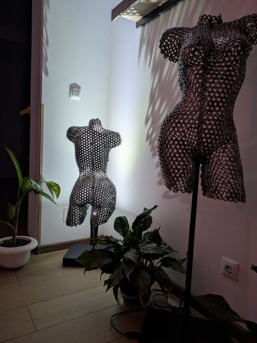 Candelabru bust dama lucrat manual Unicat