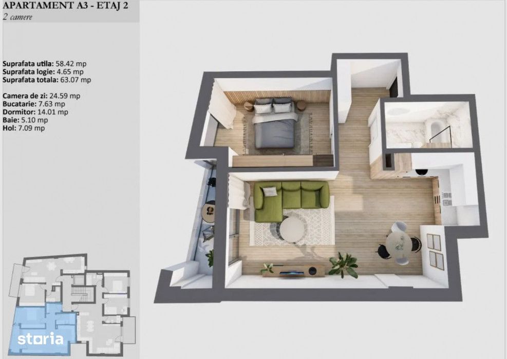 Apartament de 2 camere, destinatie BIROU, imobil nou de lux, zona cent