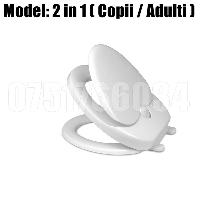 Capac WC Adulti Reductie Adaptor Copii 2 in 1 Alb LIVRARE GRATUITA