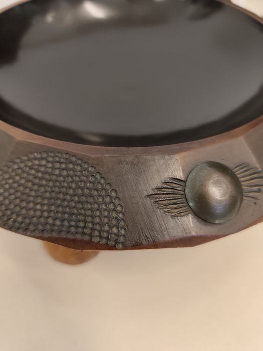 Винтидж дървена декоративна купа – Art Deco, ръчна изработка