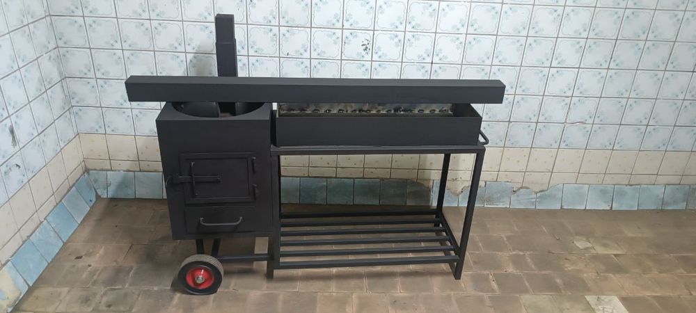 Мангал с печью под казан