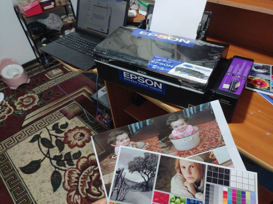 EPSON L 805 HD tiniq chiqaradigan tezkor 6 ta rangli printer, Idialni