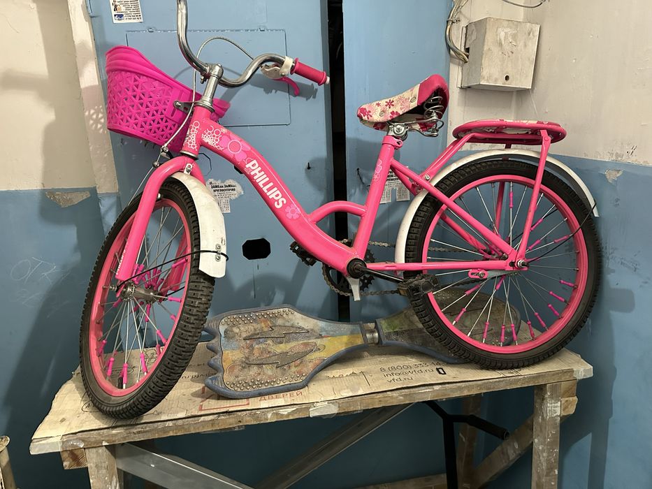 Велосипед для девочки и снейкборд для пацана