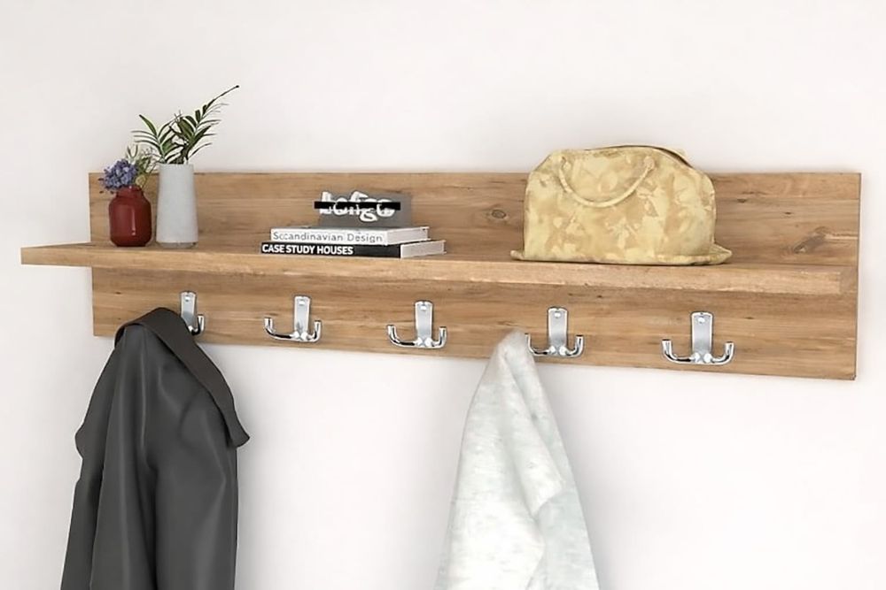 Модерна стенна закачалка с рафт – стил и практичност в едно!