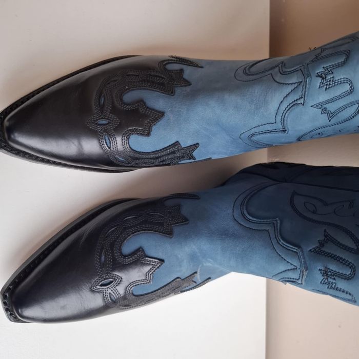 Дамски каубойски ботуши от естествена кожа