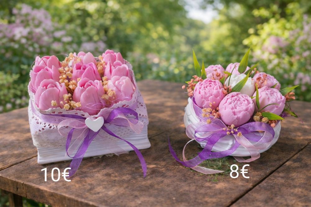 Цветя от сапун за  подарък