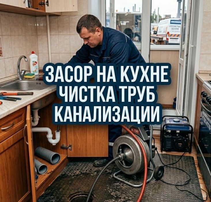 Чистка канализации аппаратом. Услуги сантехника. Вывоз мастера