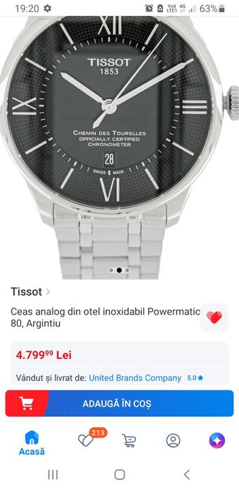 Vand ceas tissot automatic   powermatic  80
