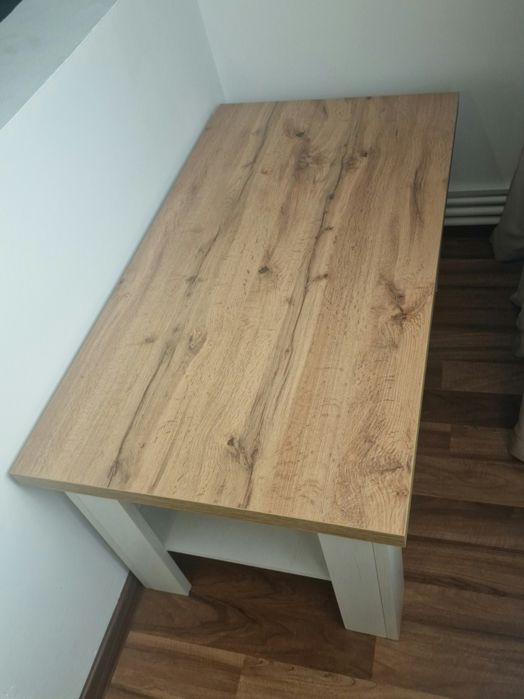 Măsuță cafea MARKSKEL 60x110 alb/stejar