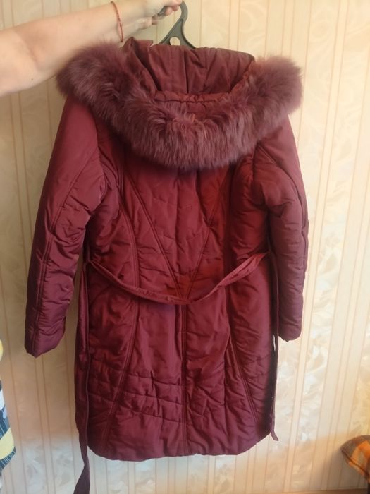 Пуховик зимний, бордовый