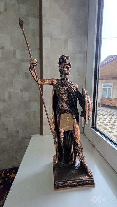 Veronese dizayn bronza rangli yunonspartan jangchisi haykali – yax