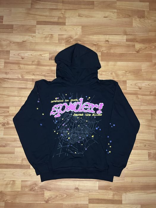 Hanorac Sp5der Web Roz & Negru cu Roz