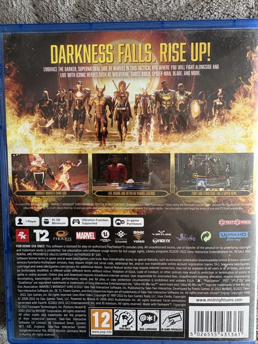 Диск на PS 5. Marvel’s Midnight Suns. обмен