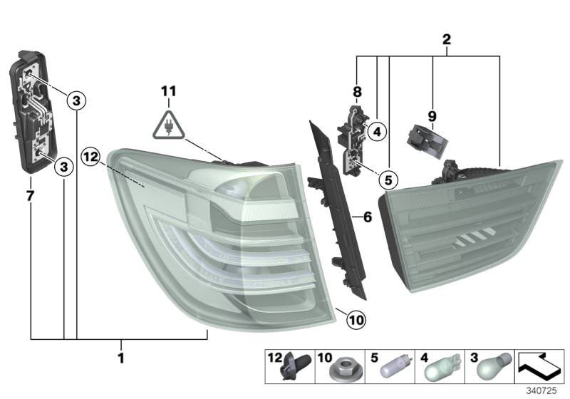 Платка за задни светлини за БМВ Х3 Ф25, led lights, BMW X3 F25