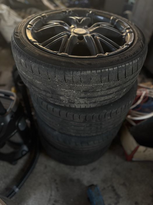 Set jante roti R17 5x114.3  cu anvelope de vara 215/45/ZR17
