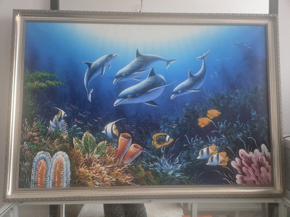 Картина 4 дельфина, морская тема