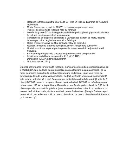 Boxe active Behringer 2030TRUTH profesionale studio absolut noi