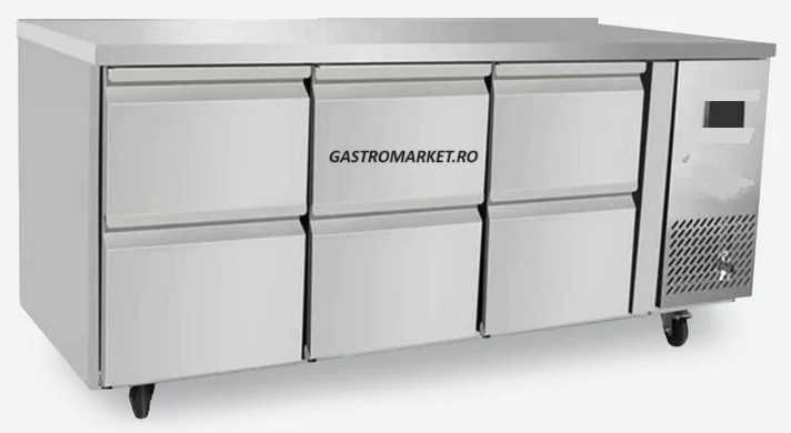 Masă frigorifică profesionala 6 sertare, 420L, inox, GastroMarket ro