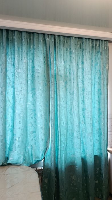 Шторы цвет бирюза 2комплекта 4шт